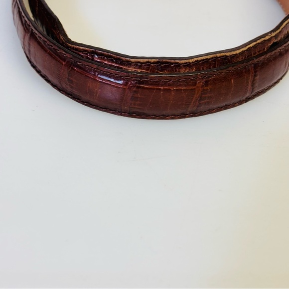 Brighton’s Women’s 90307 Silver Leather Croc Embossed Silver accent Belt medium - Picture 8 of 12